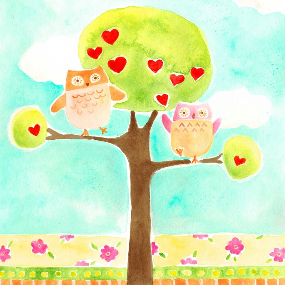 Art Print: Hoots and Hearts I