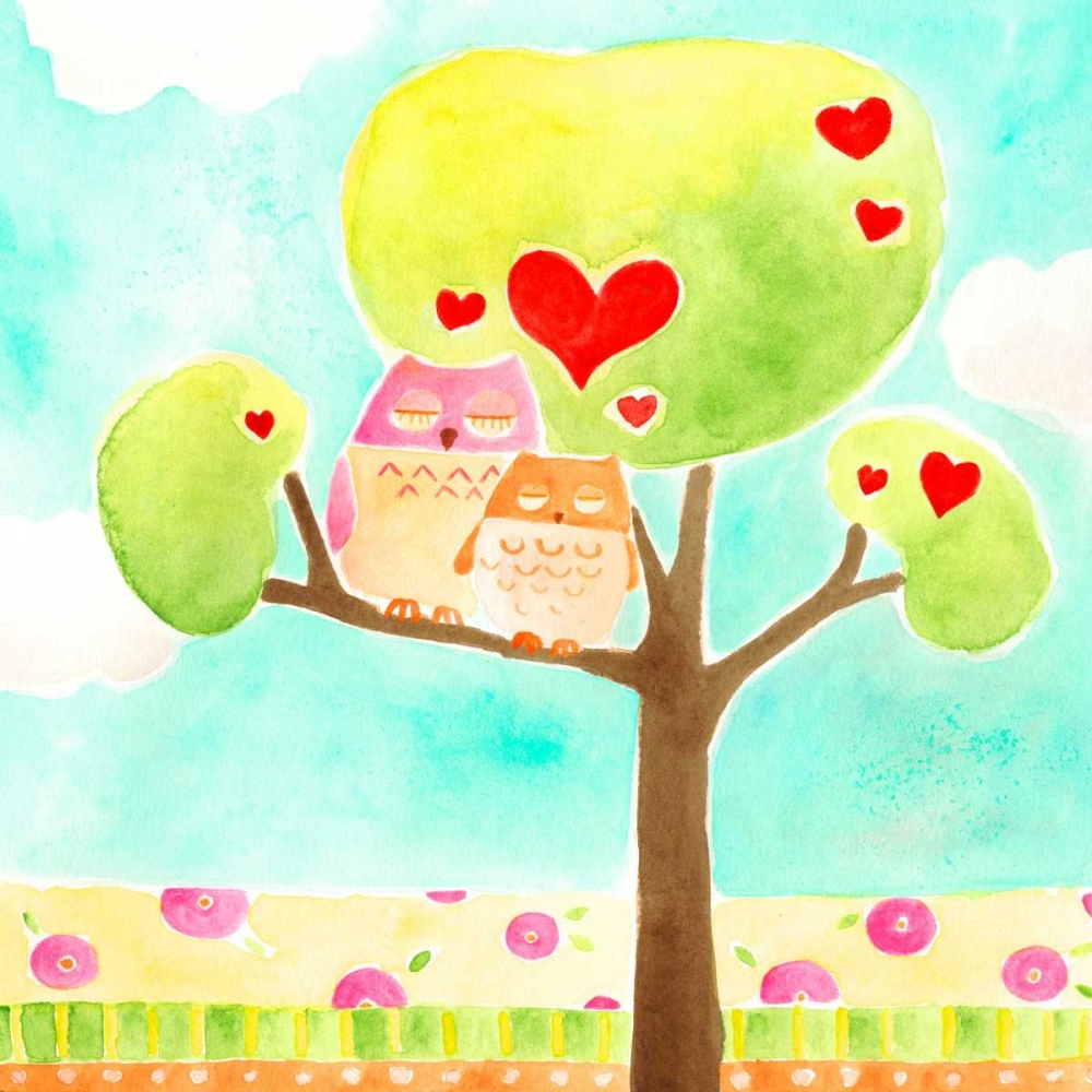 Art Print: Hoots and Hearts II