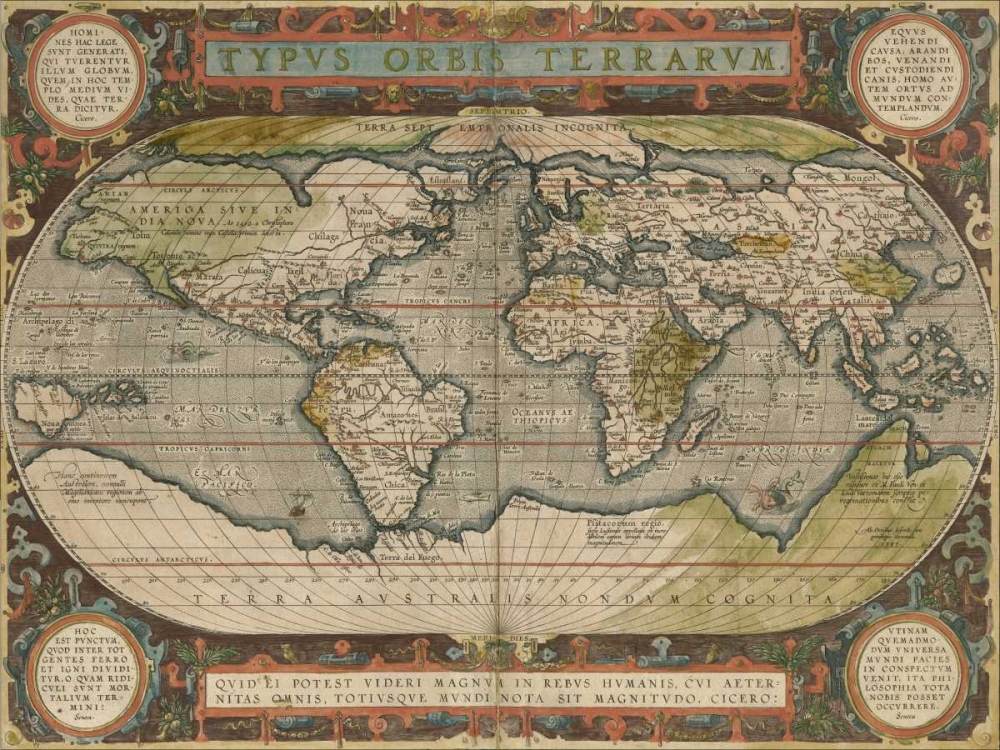 Wall Art Painting id:76662, Name: Antique World Map 36x48, Artist: Vision Studio