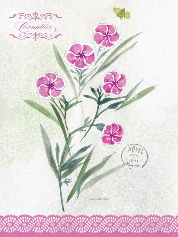 Wall Art Painting id:76744, Name: Flower Study on Lace III, Artist: Della-Piana, Elissa