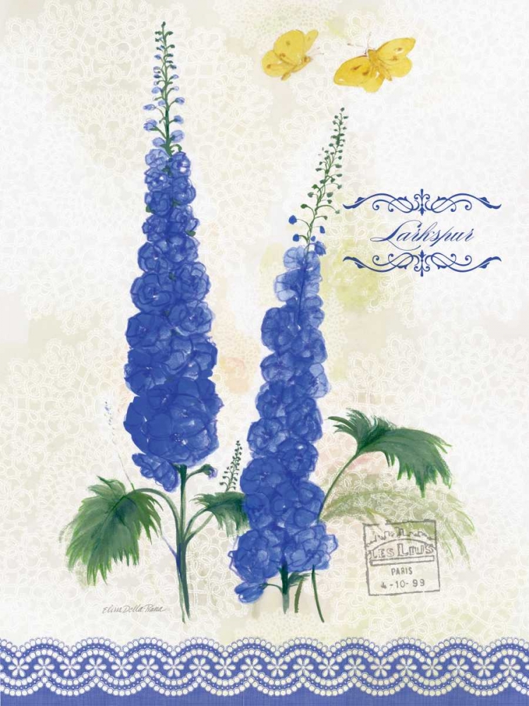 Wall Art Painting id:76749, Name: Flower Study on Lace VIII, Artist: Della-Piana, Elissa