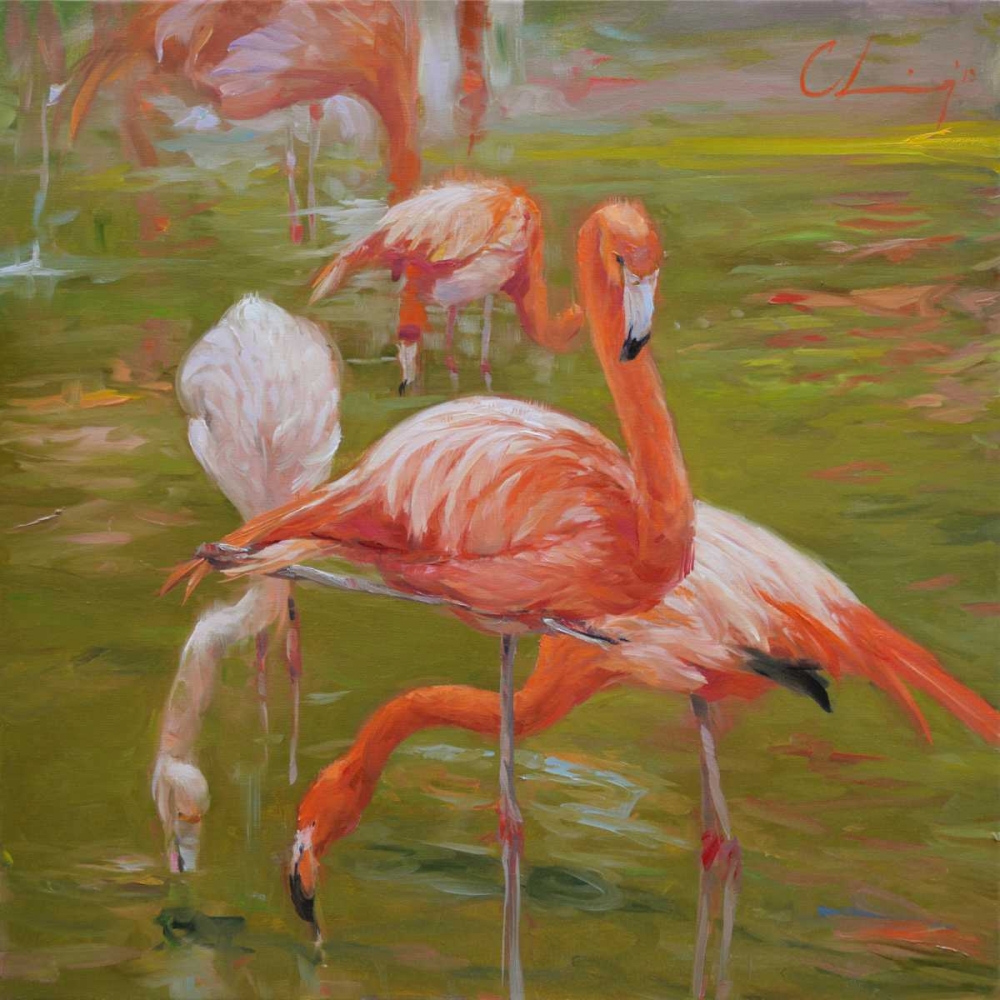 Wall Art Painting id:76768, Name: Flamingo I, Artist: Larivey, Chuck