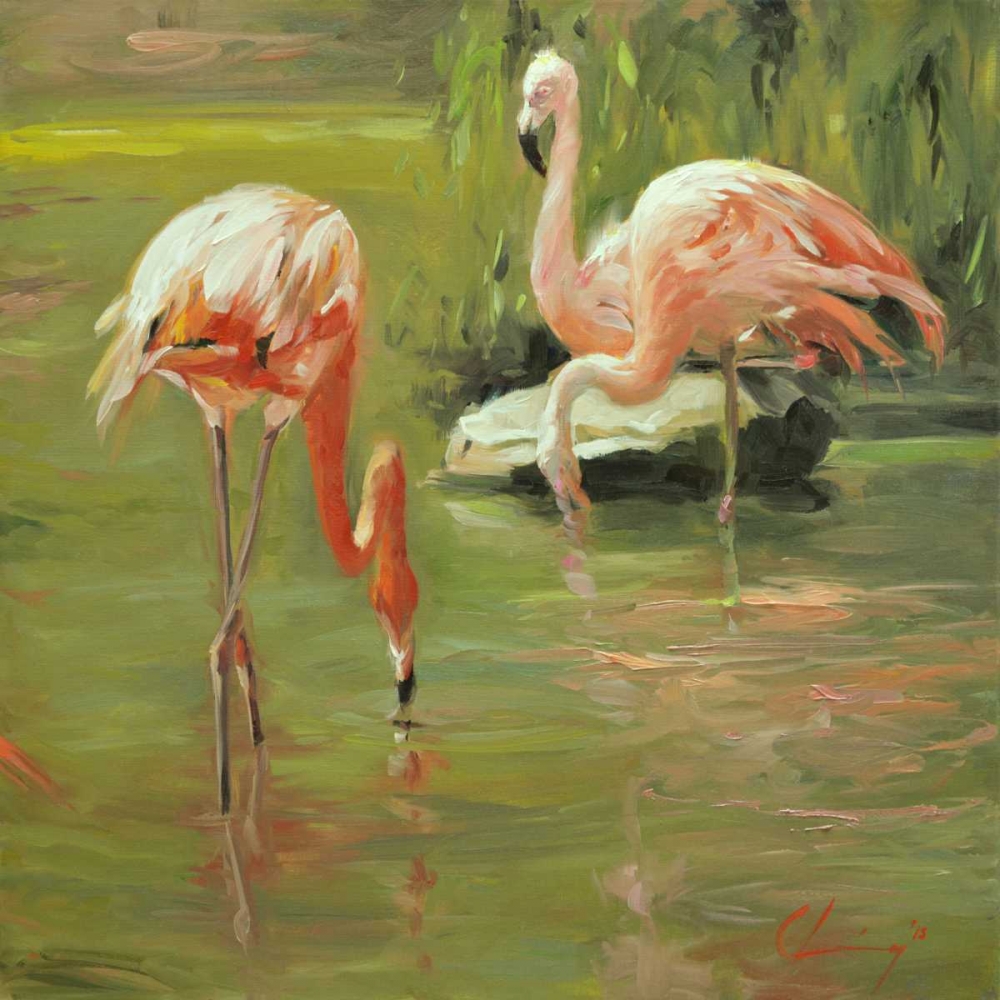 Wall Art Painting id:76769, Name: Flamingo II, Artist: Larivey, Chuck