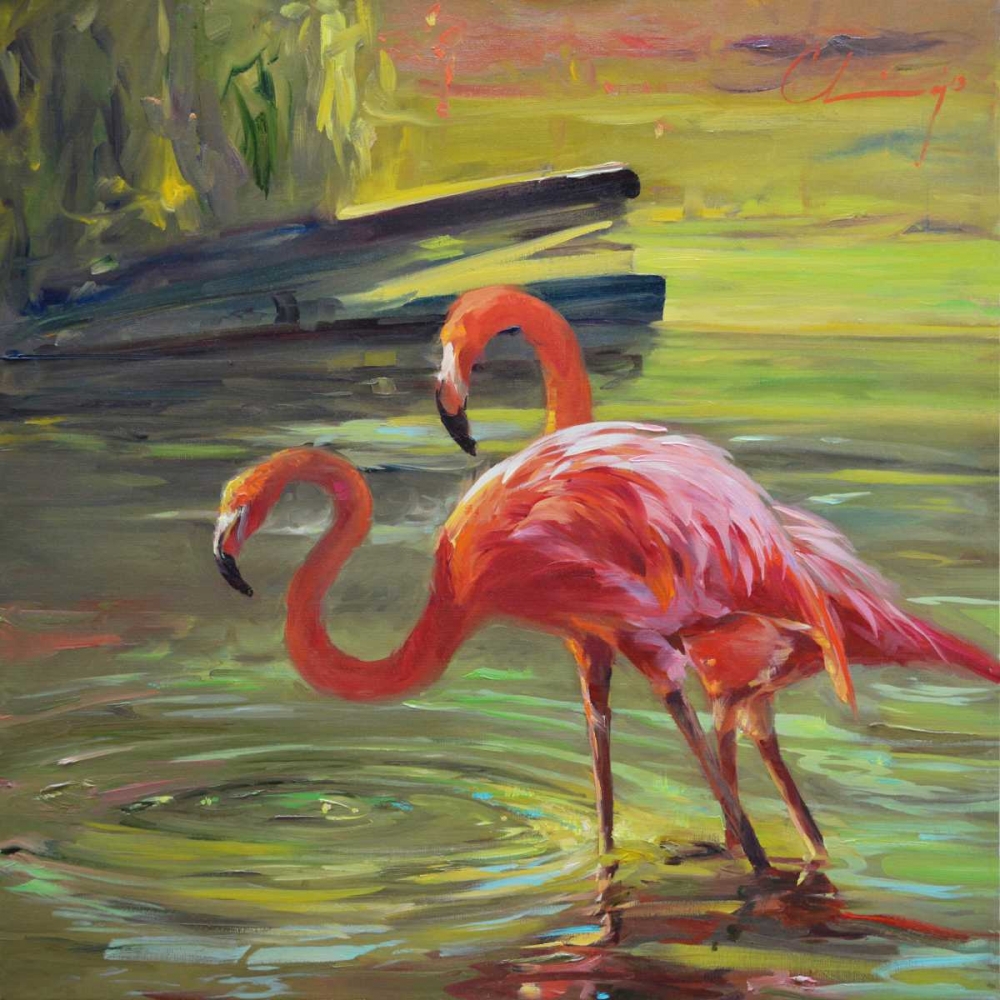 Wall Art Painting id:76770, Name: Flamingo III, Artist: Larivey, Chuck