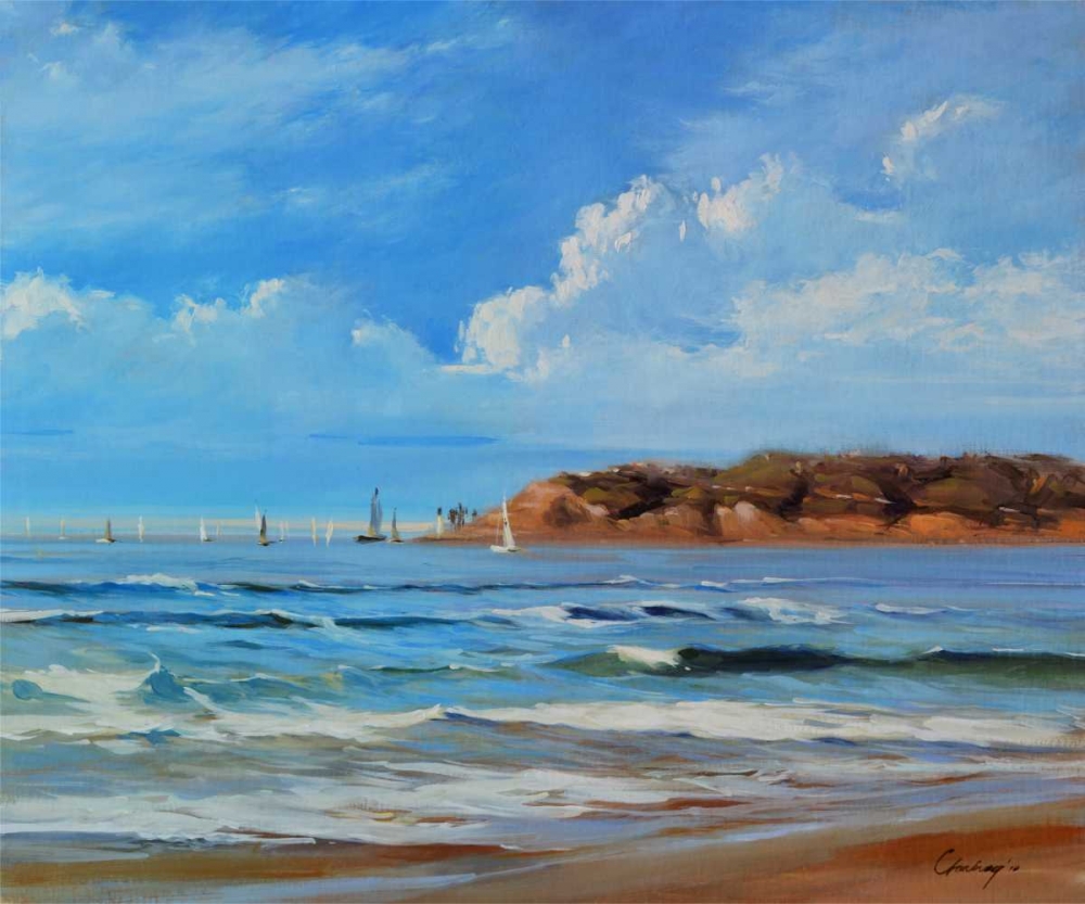Wall Art Painting id:76775, Name: Point Loma - View from Coronada Shores, Artist: Larivey, Chuck