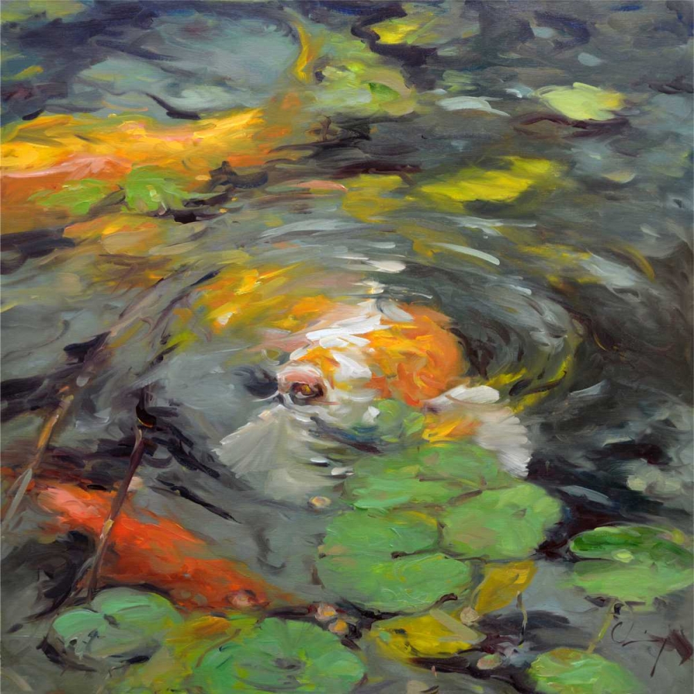 Wall art: Golden Koi, by Larivey, Chuck