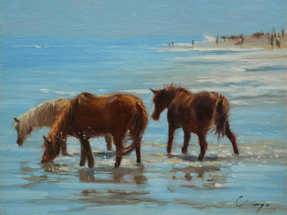 Wall Art Painting id:76789, Name: Chincoteague Ponies, Artist: Larivey, Chuck