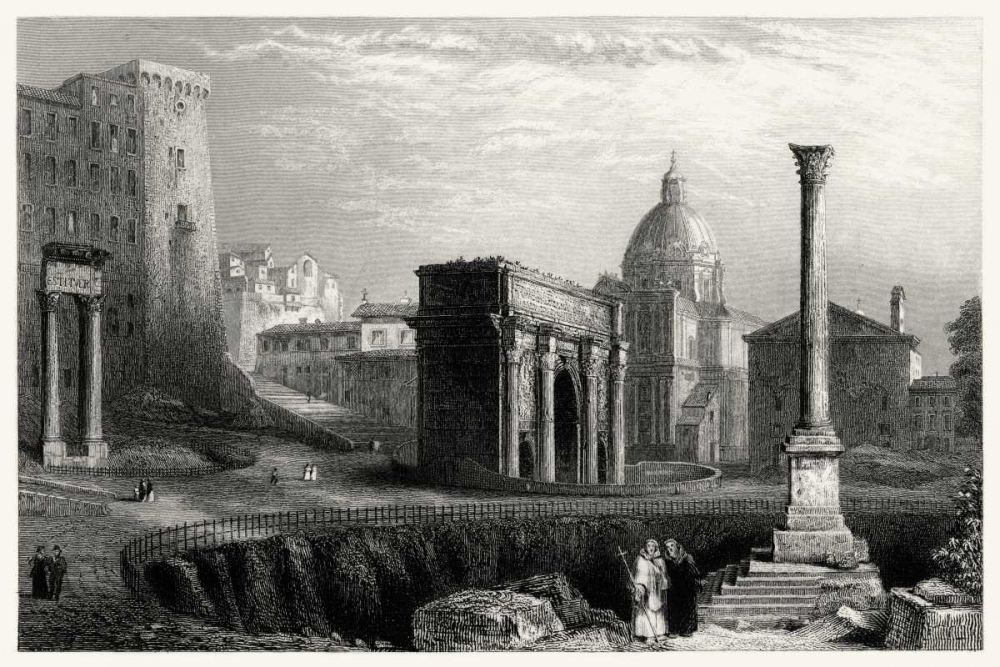 Wall Art Painting id:76927, Name: Antique View of Rome, Artist: Unknown
