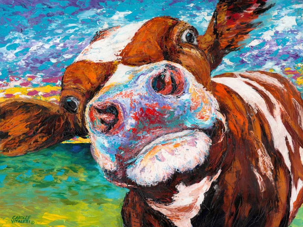 Wall Art Painting id:77148, Name: Curious Cow I, Artist: Vitaletti, Carolee