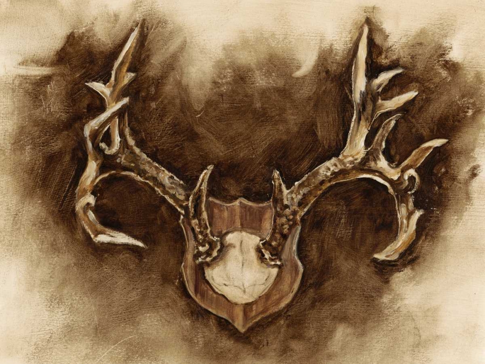 Wall Art Painting id:83709, Name: Rustic Antler Mount I, Artist: Harper, Ethan