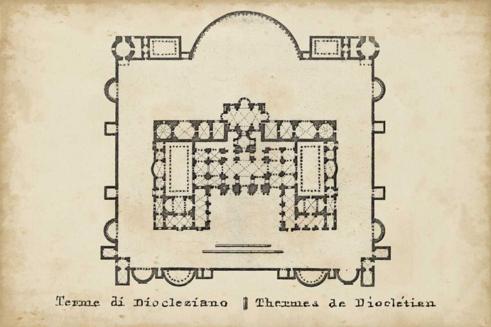 Wall Art Painting id:84029, Name: Plan for the Baths of Diocletian, Artist: Unknown