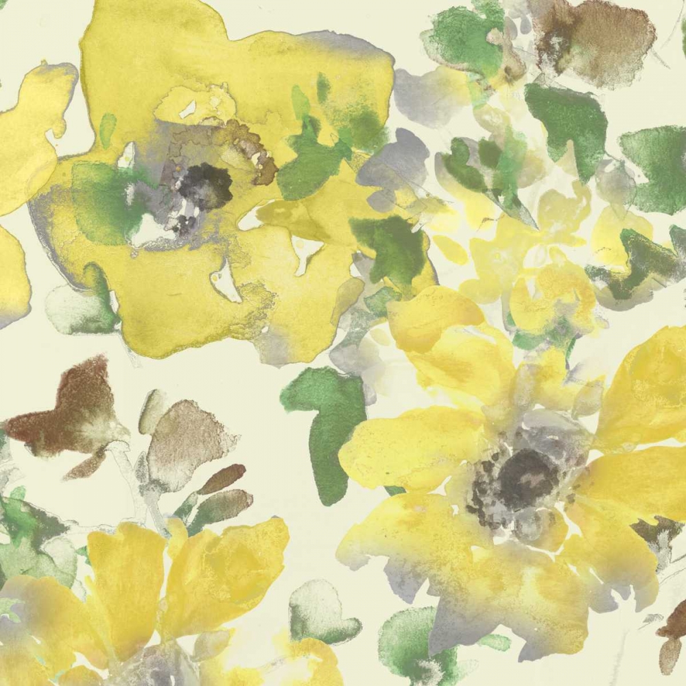 Wall Art Painting id:84574, Name: Yellow and Grey Blooms I, Artist: Studio W