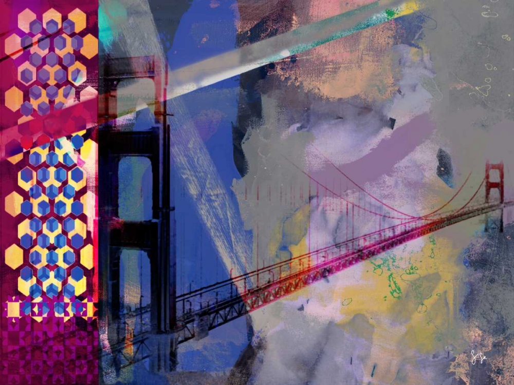 Wall art: San Francisco Bridge Abstract II, by Jasper, Sisa