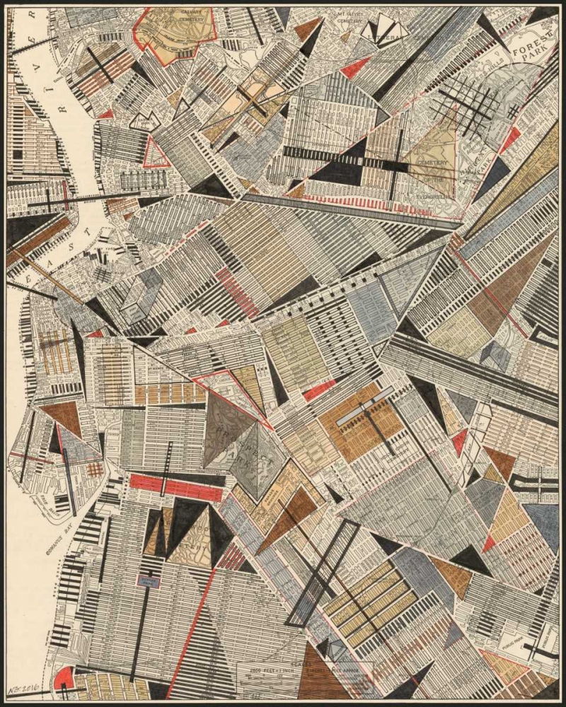 Wall Art Painting id:98408, Name: Modern Map of Brooklyn, Artist: Galapon, Nikki