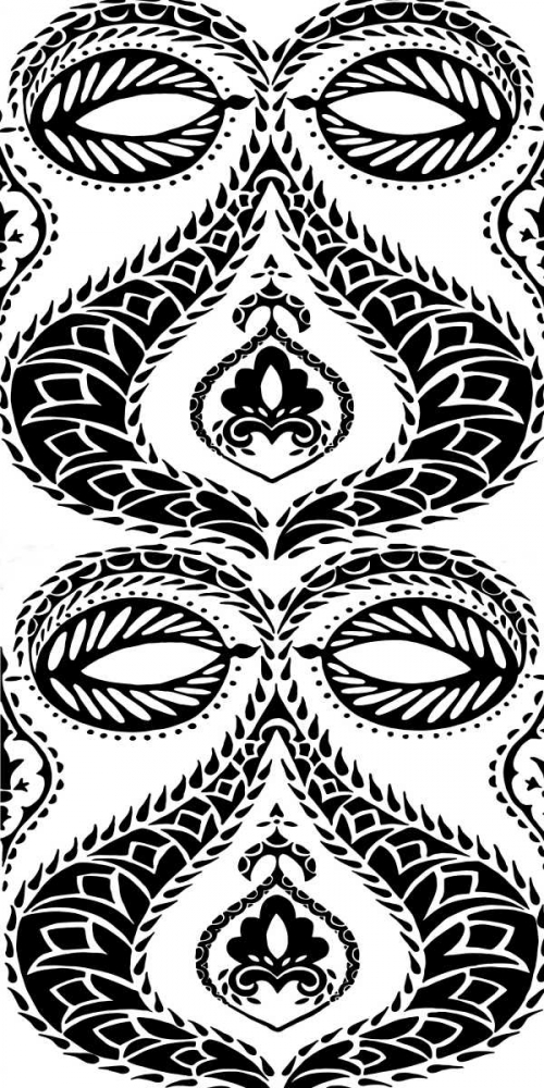 Wall art: BandW Arabesque Panels I, by Zarris, Chariklia
