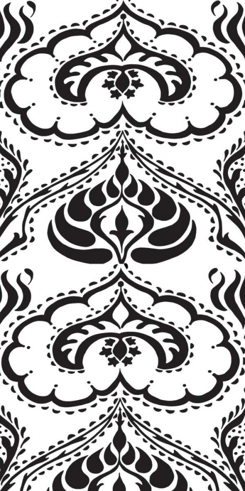 Wall art: BandW Arabesque Panels II, by Zarris, Chariklia