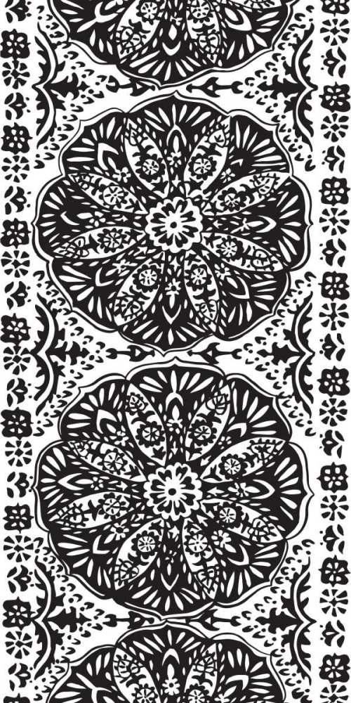Wall art: BandW Arabesque Panels III, by Zarris, Chariklia