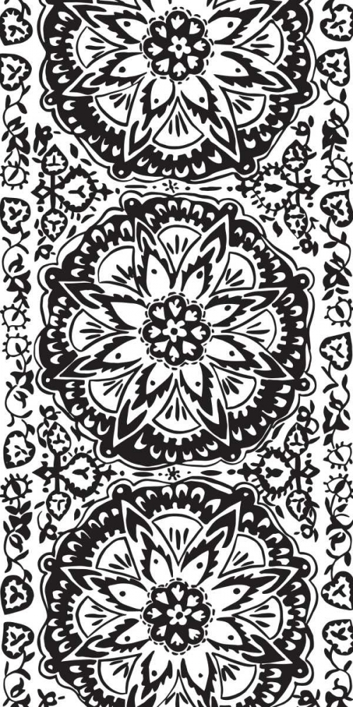 Wall art: BandW Arabesque Panels IV, by Zarris, Chariklia