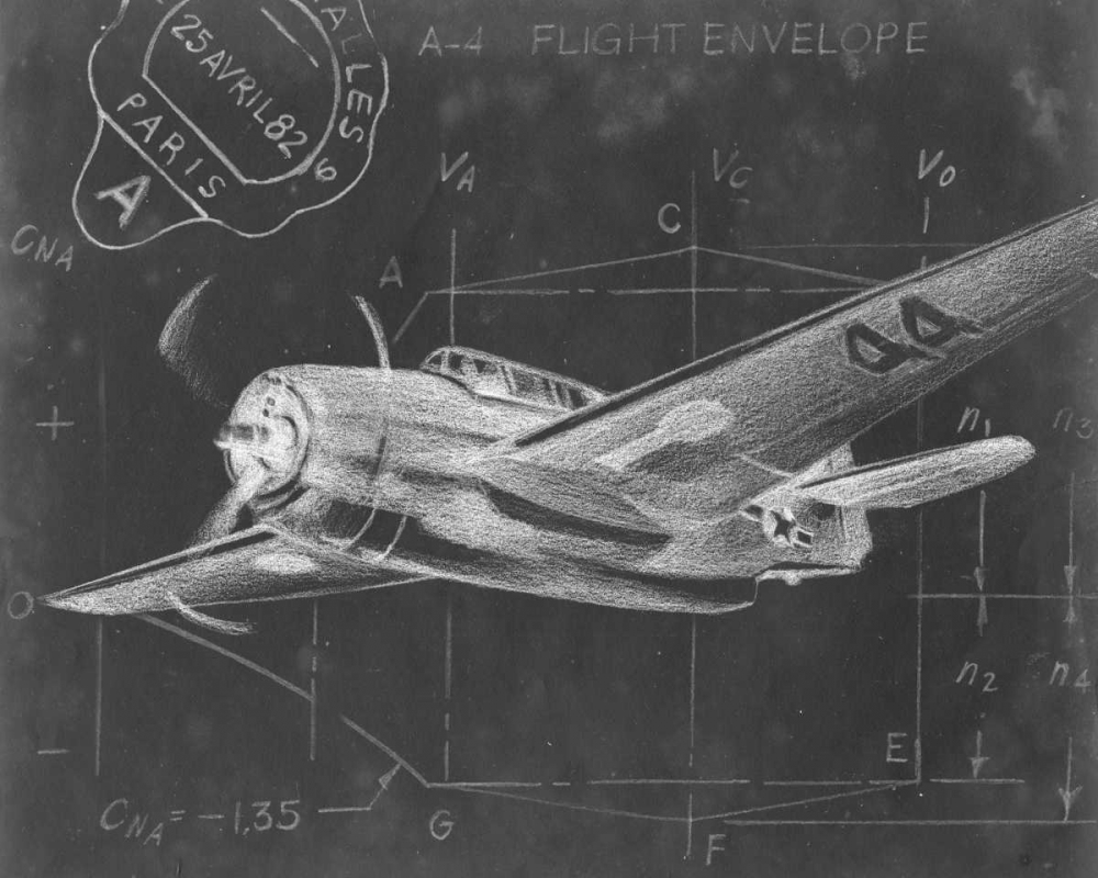 Wall Art Painting id:98907, Name: Flight Schematic II, Artist: Harper, Ethan