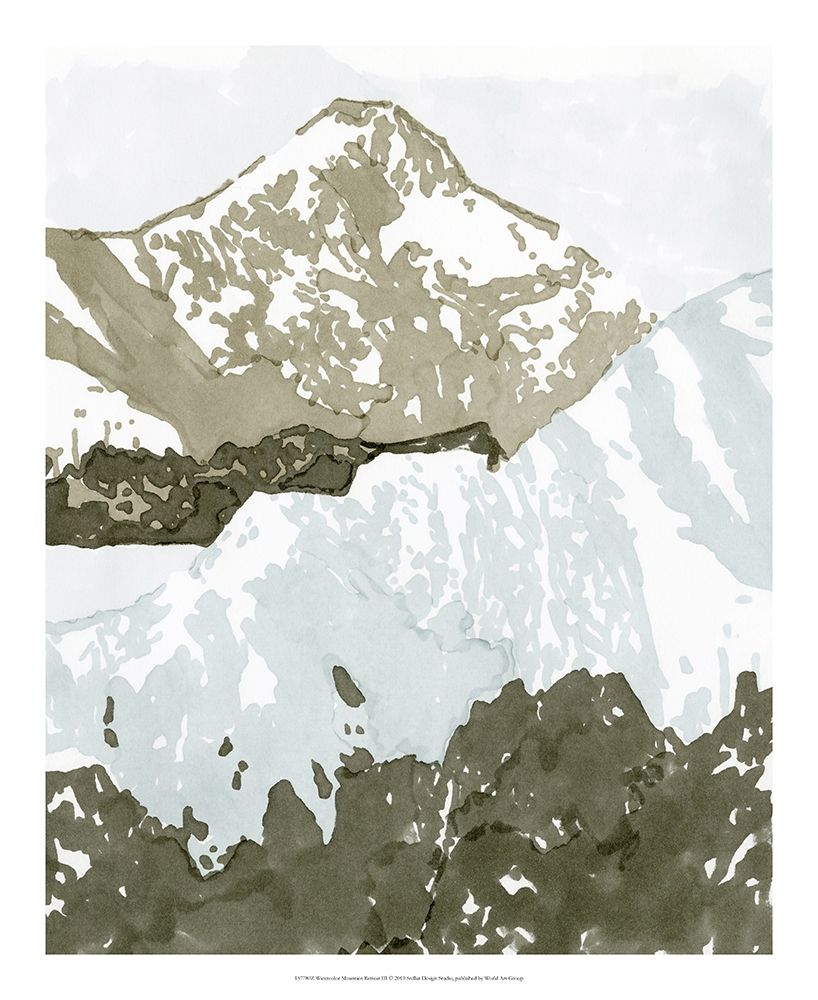 Wall Art Painting id:270592, Name: Watercolor Mountain Retreat III, Artist: Stellar Design Studio