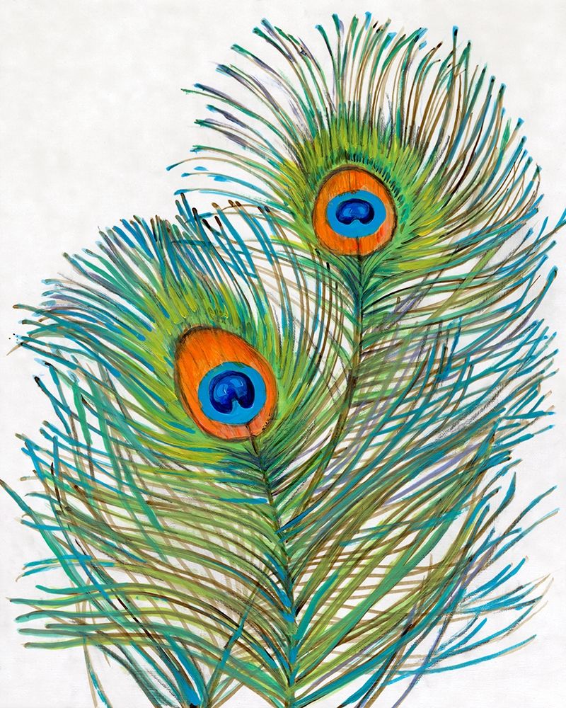 Art Print: Vivid Peacock Feathers I