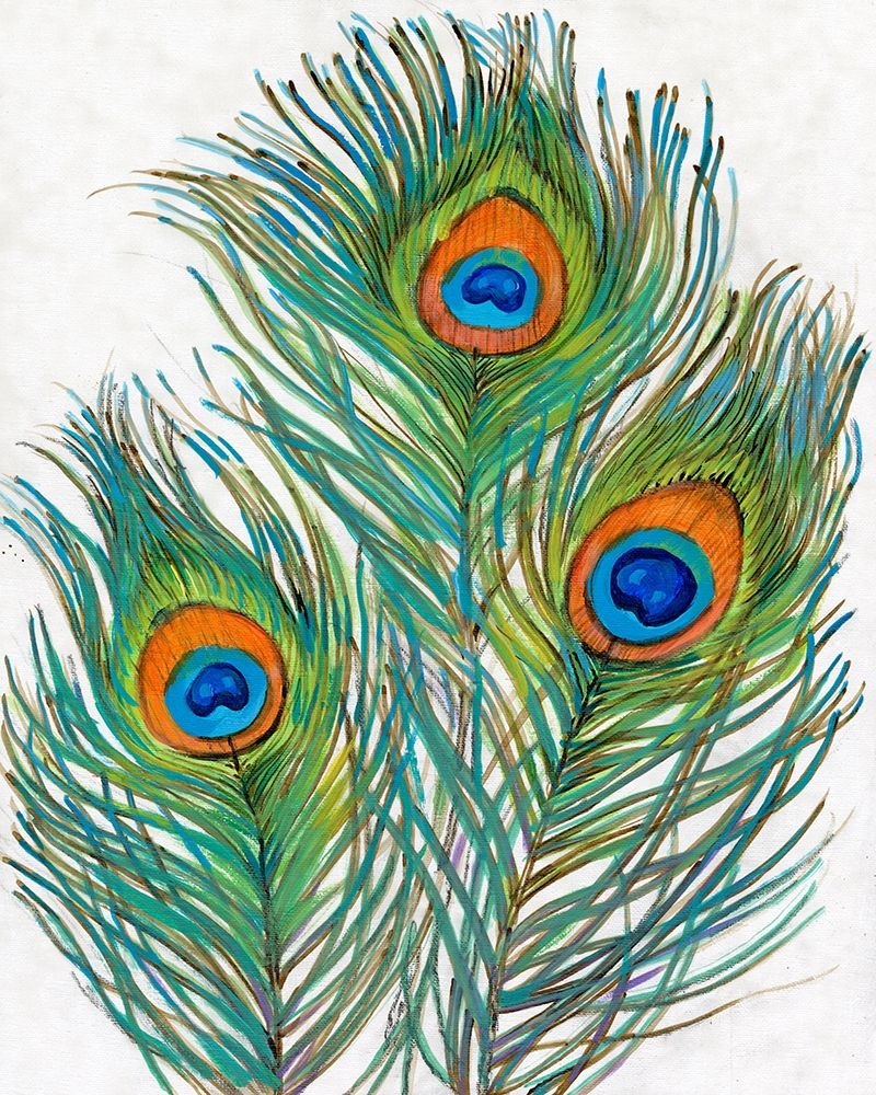Art Print: Vivid Peacock Feathers II