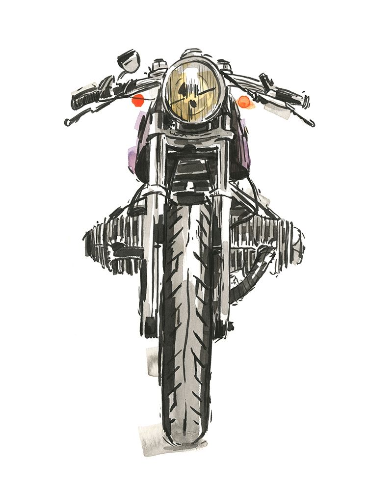 Wall Art Painting id:313135, Name: Motorcycles in Ink II, Artist: Warren, Annie