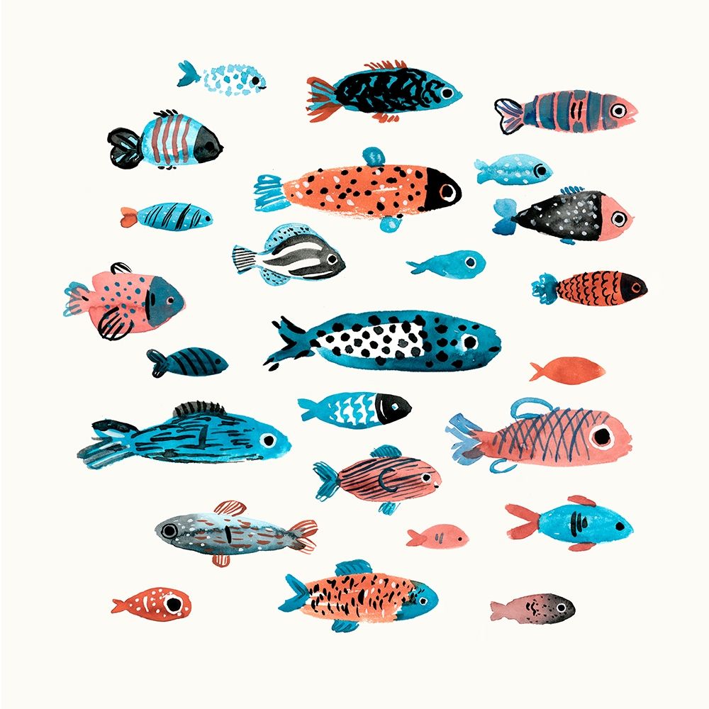 Art Print: Fish School I