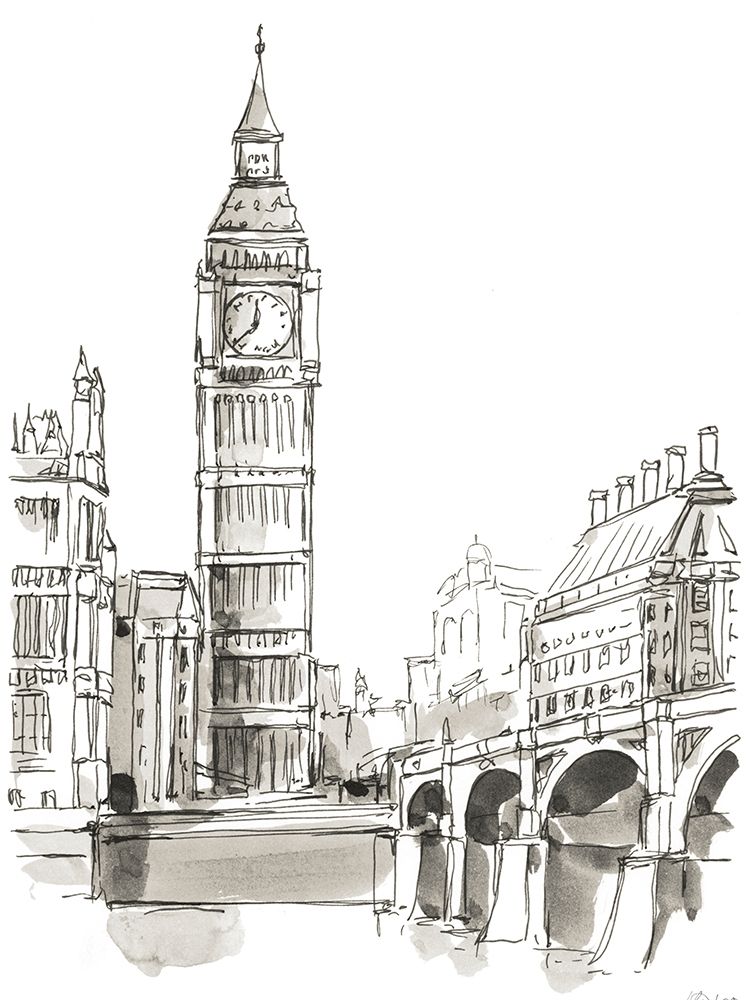 Wall art: Pen and Ink Travel Studies II, by Harper, Ethan