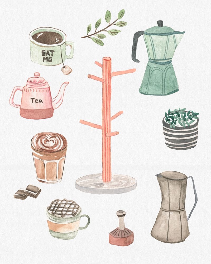 Wall Art Painting id:329104, Name: Beverage Tree II, Artist: Wang, Melissa