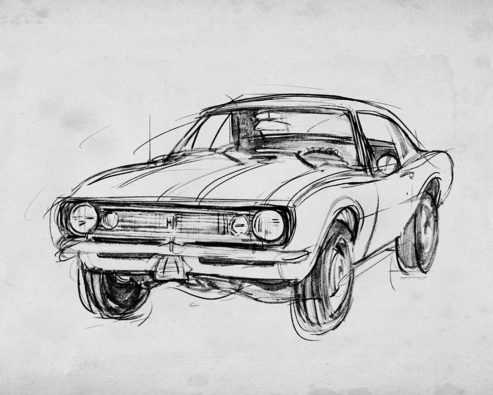 Wall art: Classic Car Sketch III, by Warren, Annie
