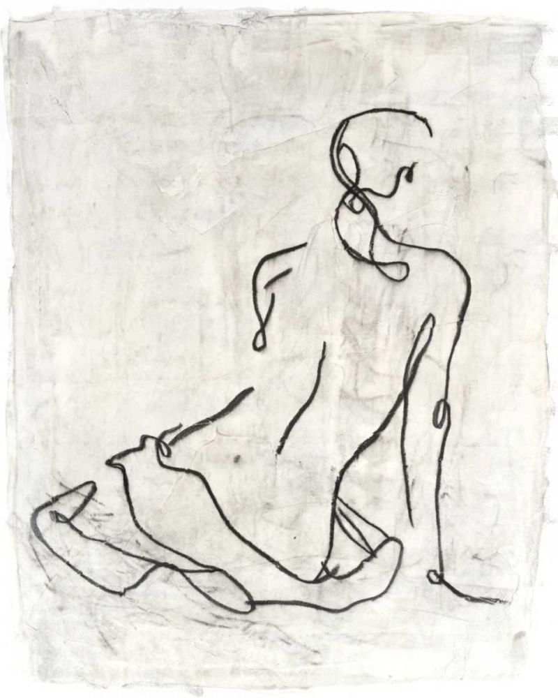 Art Print: Embellished Gestural Contour I