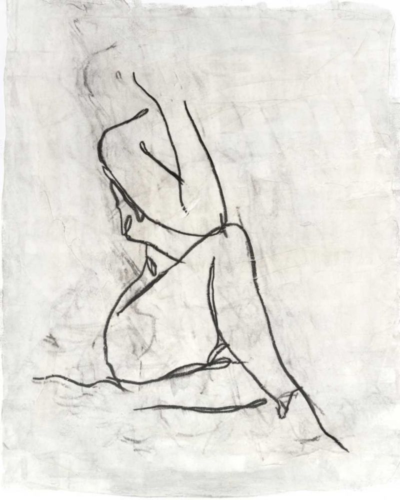 Wall art: Embellished Nude Contour Sketch I, by Harper, Ethan