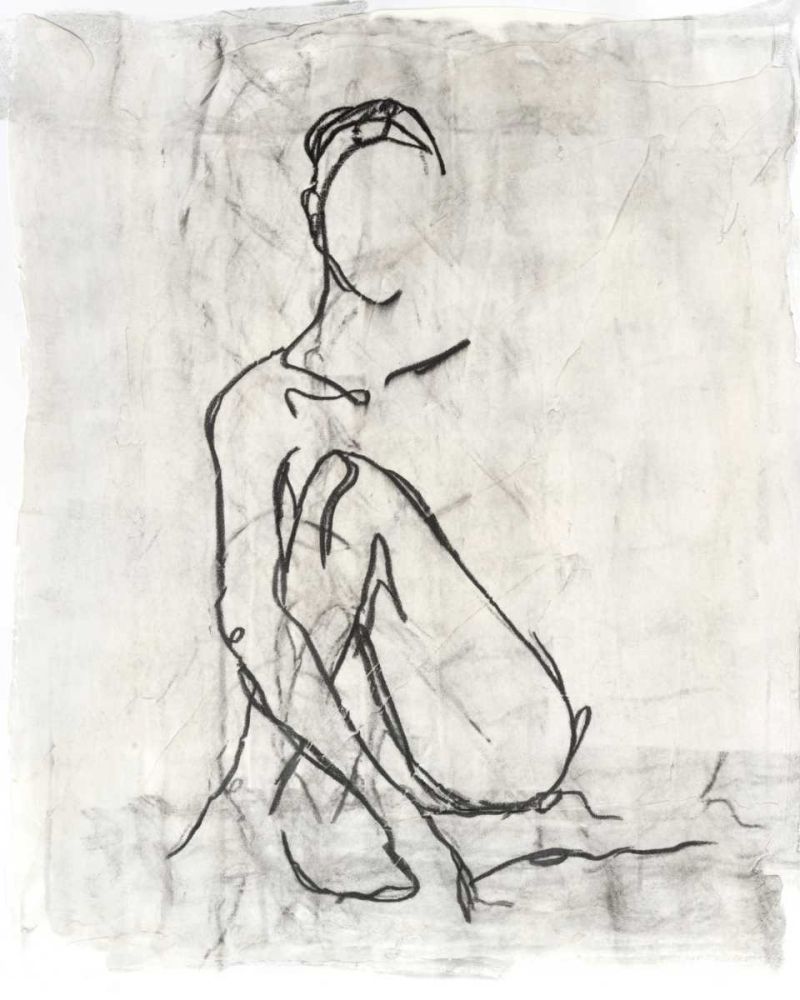Wall art: Embellished Nude Contour Sketch II, by Harper, Ethan