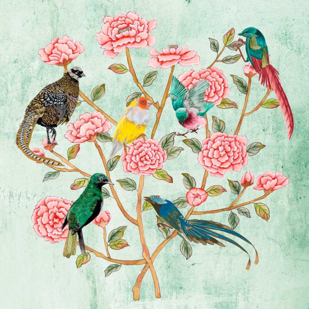 Wall Art Painting id:328636, Name: Minty Chinoiserie II, Artist: Wang, Melissa