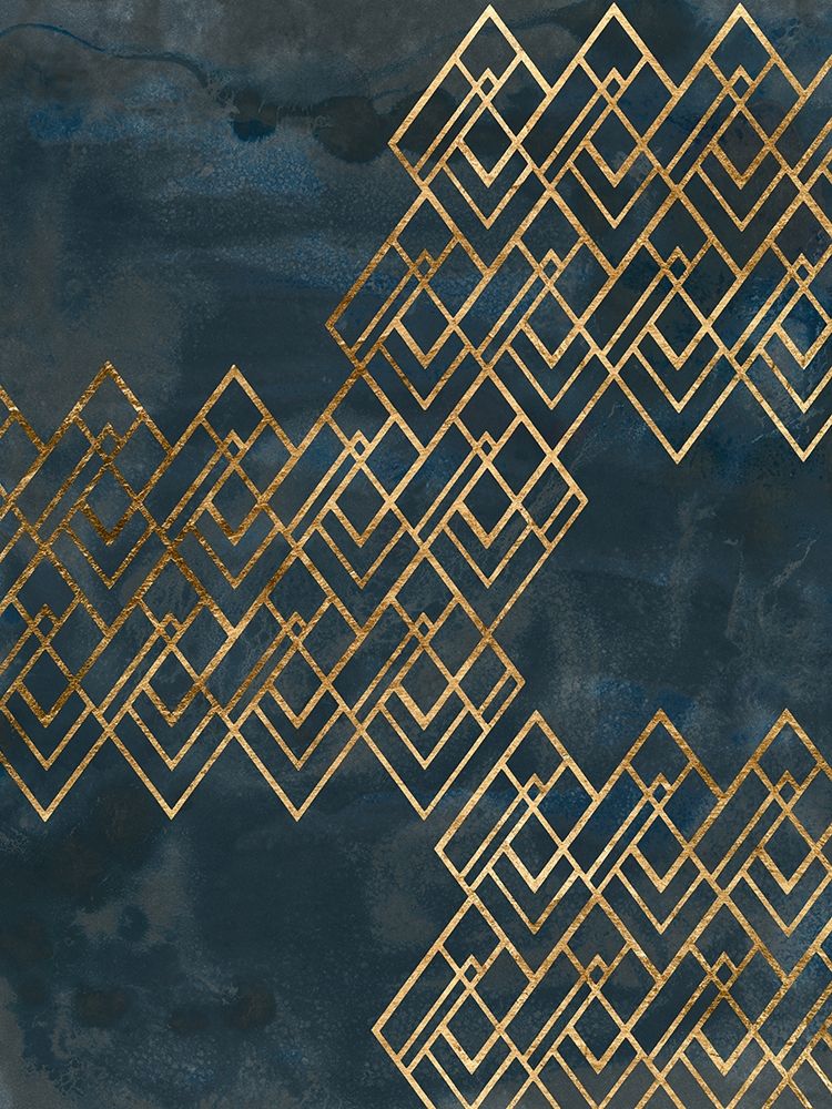 Wall Art Painting id:340649, Name: Deco Pattern in Blue I, Artist: Vess, June Erica