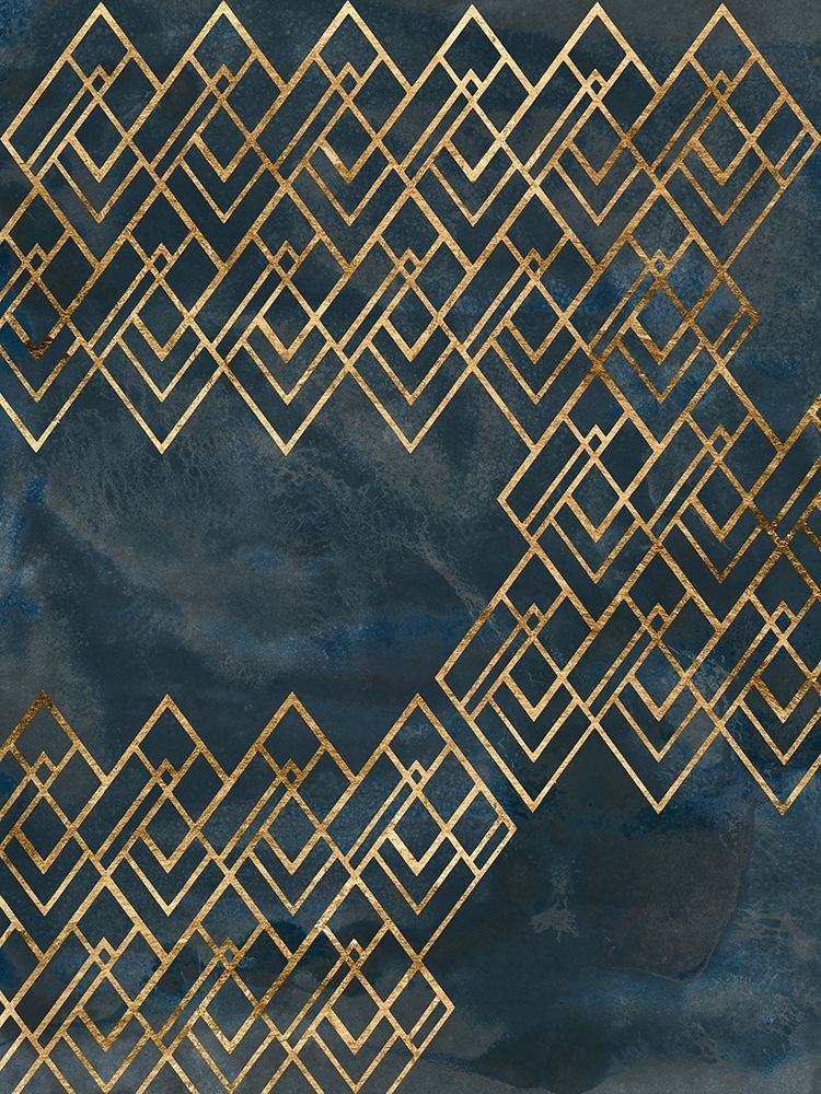 Art Print: Deco Pattern in Blue IV