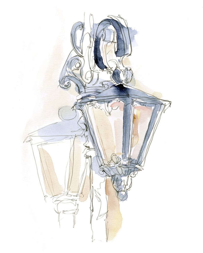 Wall Art Painting id:388131, Name: Watercolor Street Lamp I, Artist: Harper, Ethan