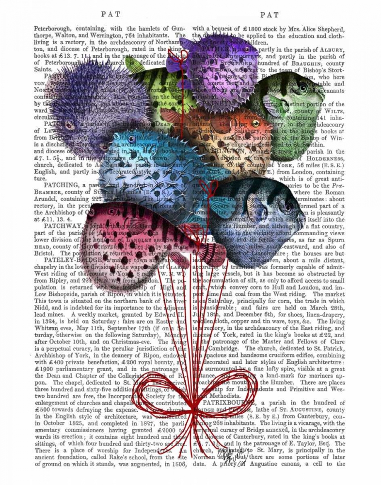 Wall Art Painting id:67302, Name: Puffer Fish Balloons, Artist: Fab Funky
