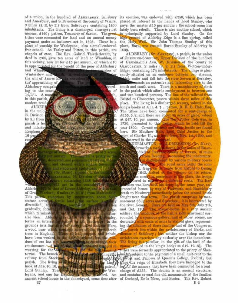 Art Print: Owl On The Moon