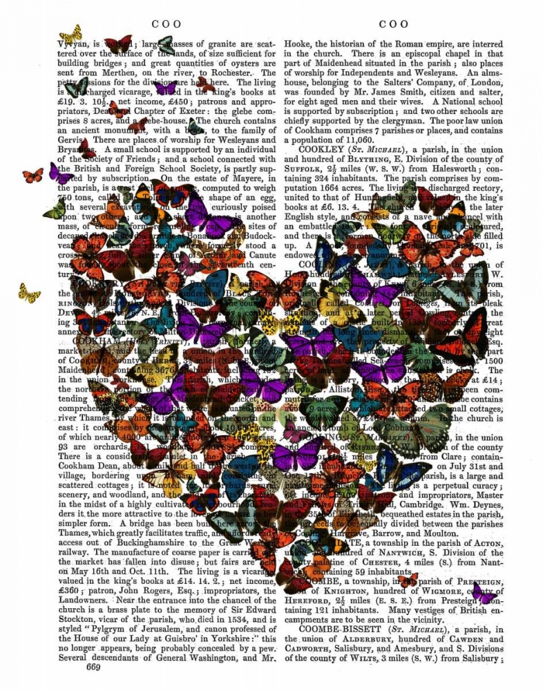 Wall Art Painting id:67327, Name: Butterfly Heart, Artist: Fab Funky