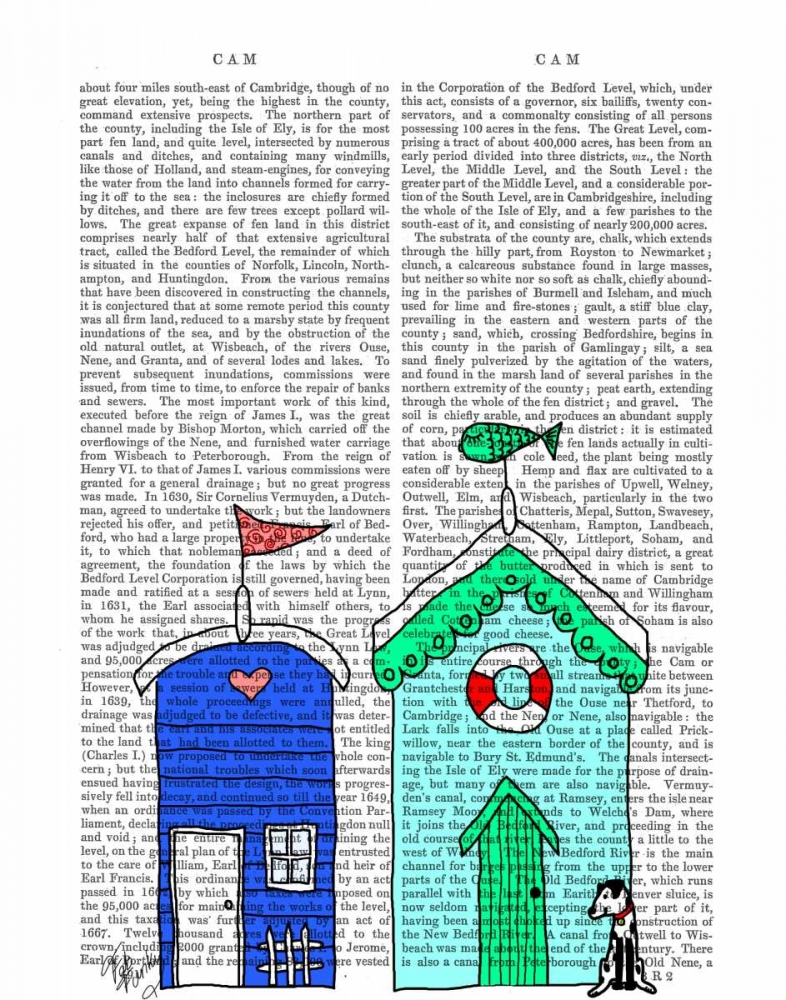 Art Print: Beach Huts 2 Illustration