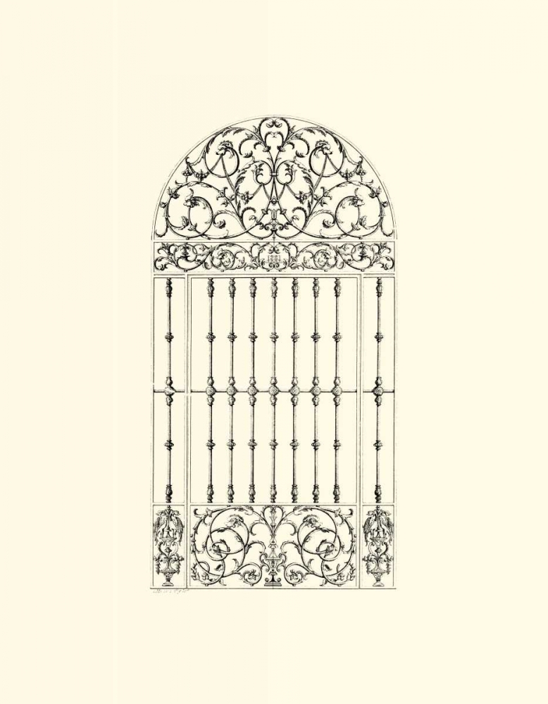 Wall Art Painting id:154203, Name: B-W Wrought Iron Gate III, Artist: Unknown