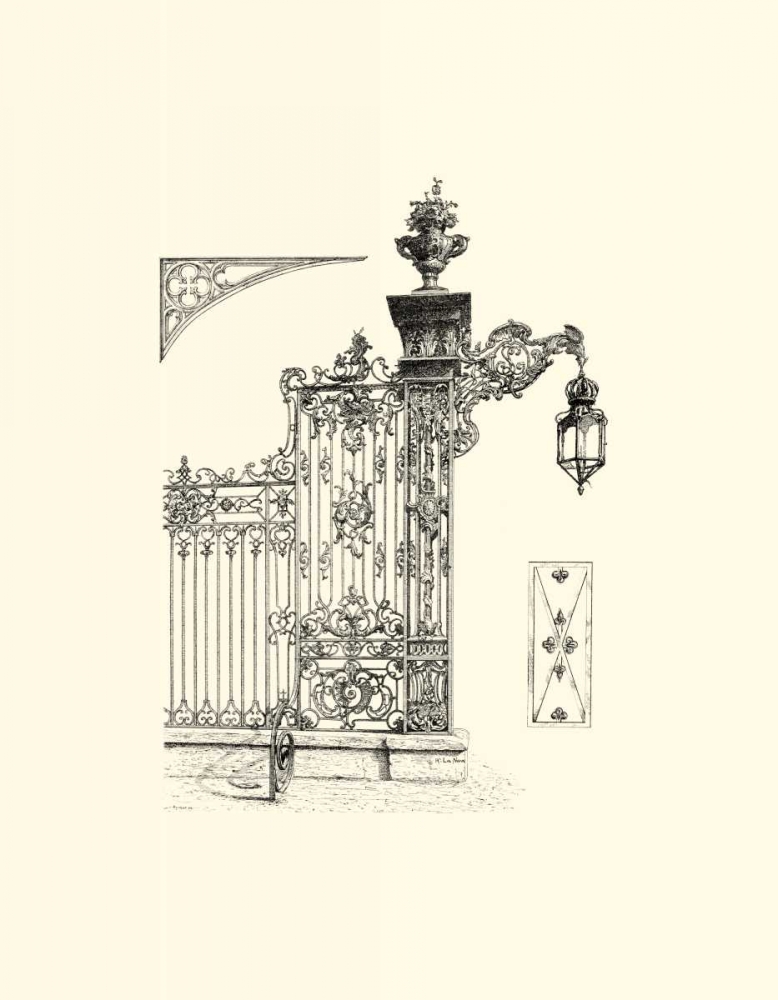 Wall Art Painting id:154204, Name: B-W Wrought Iron Gate IV, Artist: Unknown