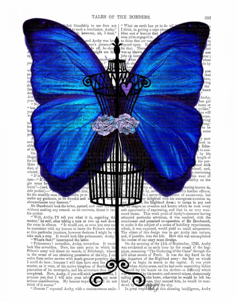 Wall Art Painting id:67634, Name: Mannequin Blue Butterfly, Artist: Fab Funky