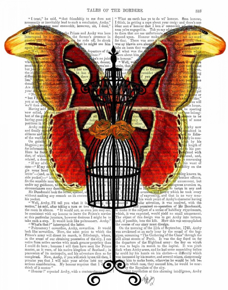 Wall Art Painting id:67635, Name: Mannequin Red And Yellow Butterfly, Artist: Fab Funky