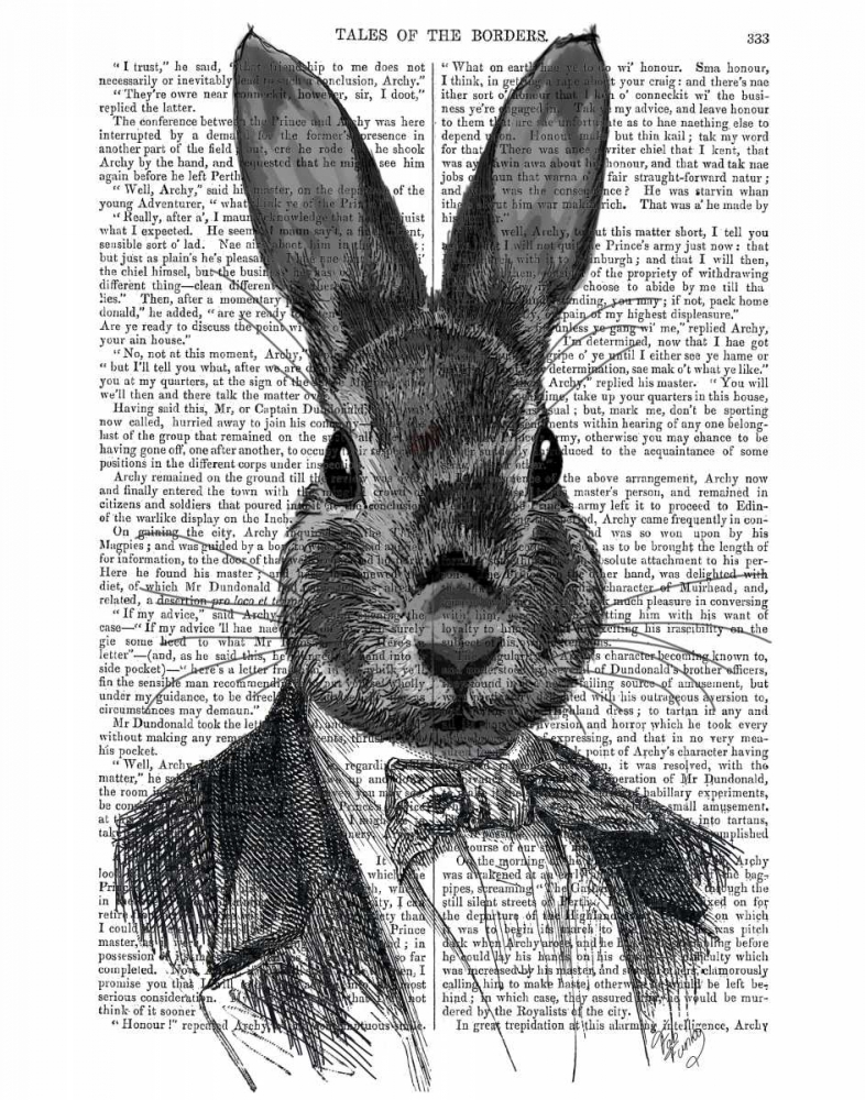 Wall Art Painting id:67669, Name: Rabbit In Suit Portrait, Artist: Fab Funky