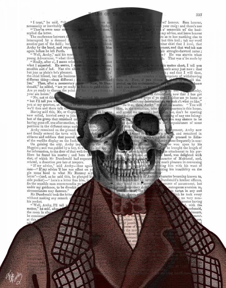 Wall Art Painting id:67740, Name: Skeleton Gentleman and Top hat, Artist: Fab Funky