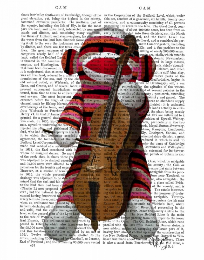 Wall Art Painting id:67760, Name: Sock Monkey and Cello, Artist: Fab Funky