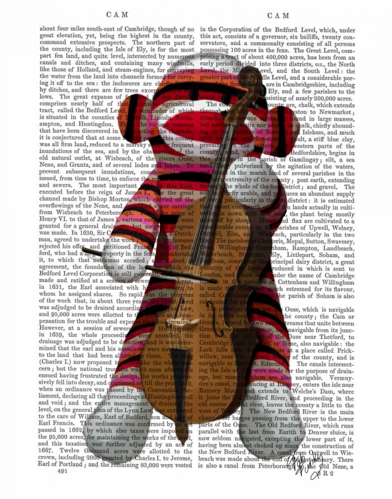 Art Print: Sock Monkey and Cello